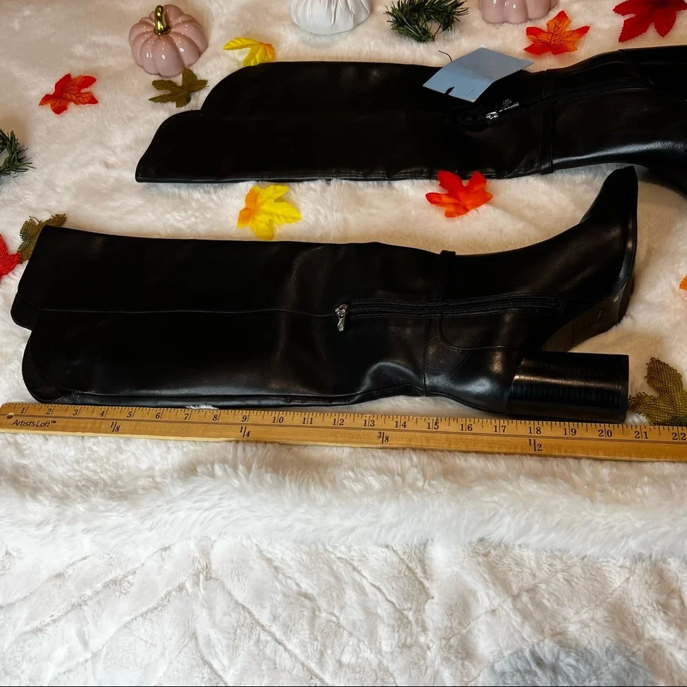 Antonio Melani Over the Knee High  Black Leather Boots. #47